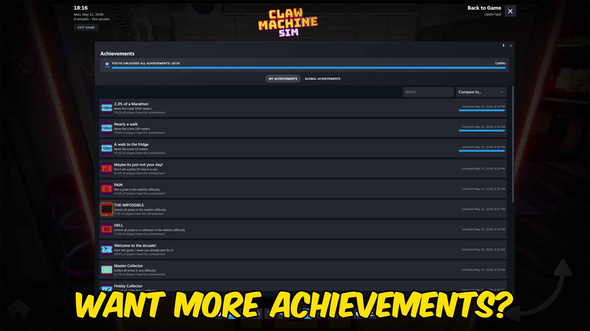 Claw Machine Sim — Achievement Unlocker (screenshot 2)